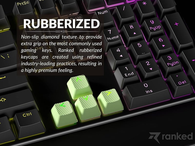 Ranked Rubber Keycap Set | Double Shot Translucent | OEM Profile for Mechanical Gaming Keyboard (Pistachio, 23 Keys) - Image 3